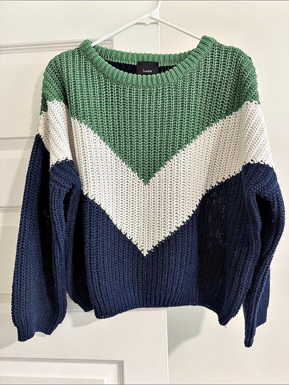 Lumiere Color Block Knit Sweater Medium